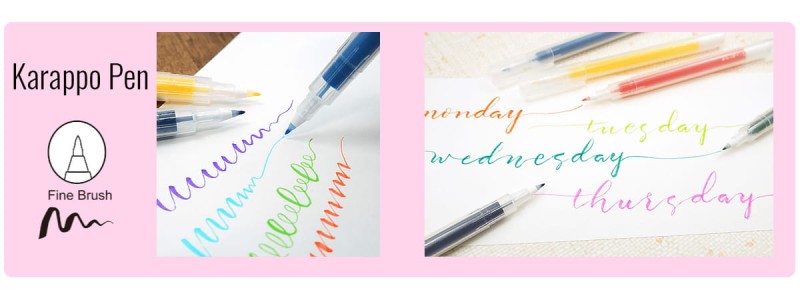 Zestaw 5 pustych pisaków pędzelkowych Kuretake KARAPPO PEN - Fine Brush