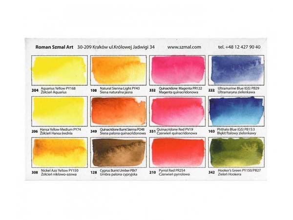 Zestaw akwareli Aquarius Krzysztof Kowalski w kostkach 12 szt 03