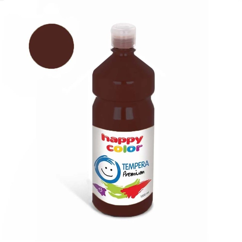 Farba plakatowa Tempera Premium Happy Color 1000ml - 75 Brązowy ciemny