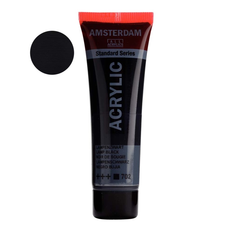Farba akrylowa Amsterdam Acrylic 20 ml - 702 Lamp black