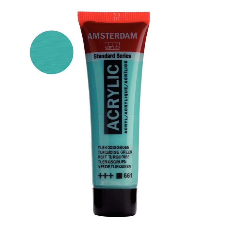 Farba akrylowa Amsterdam Acrylic 20 ml - 661 Turquoise green
