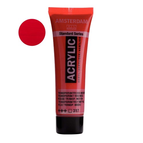 Farba akrylowa Amsterdam Acrylic 20 ml - 317 Transparent red medium