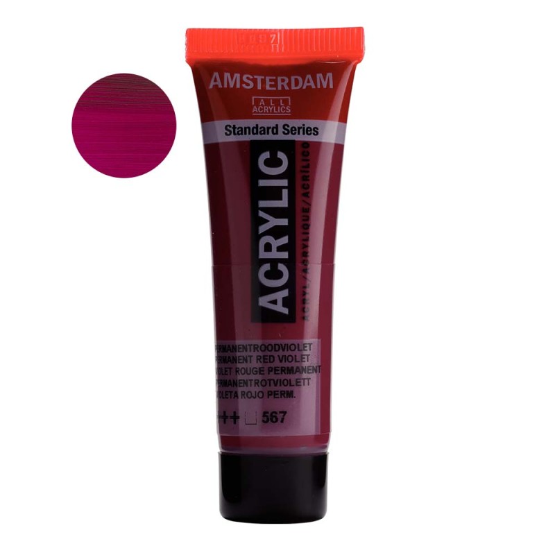 Farba akrylowa Amsterdam Acrylic 20 ml - 567 Permanent red violet