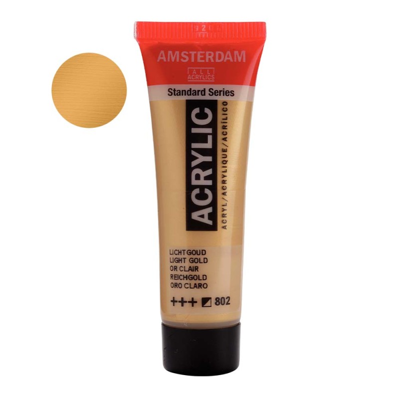 Farba akrylowa Amsterdam Acrylic 20 ml - 802 Light Gold metallic