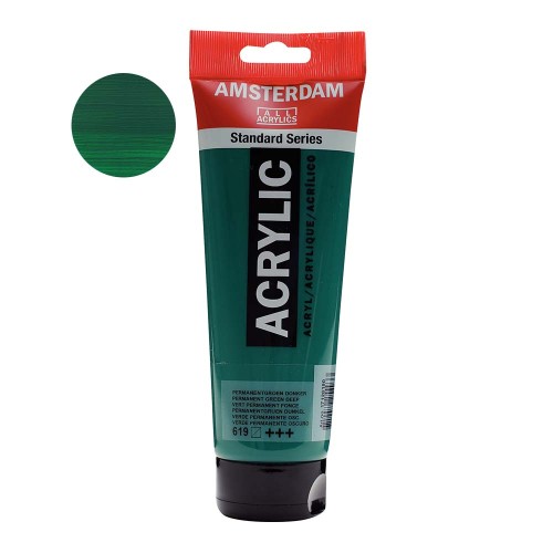 Farba akrylowa Amsterdam Acrylic 250 ml - 619 Permanent green deep