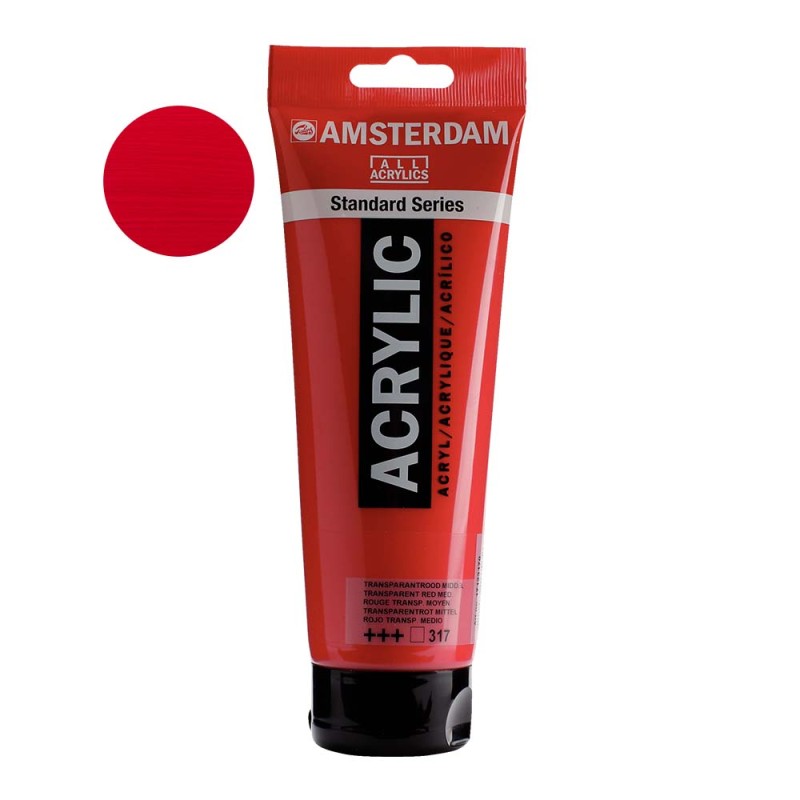 Farba akrylowa Amsterdam Acrylic 250 ml - 317 Transp.red