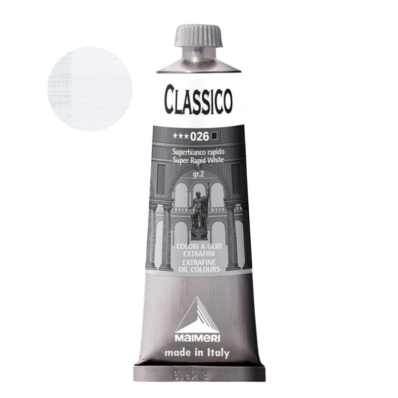 Farba olejna Maimeri Classico 60 ml - 026 Super Rapid White
