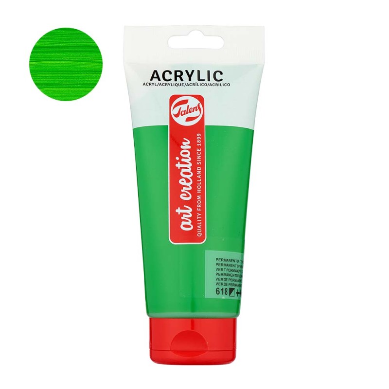Farba akrylowa Art Creation Acrylic 200 ml - 618 Pernament Green Light