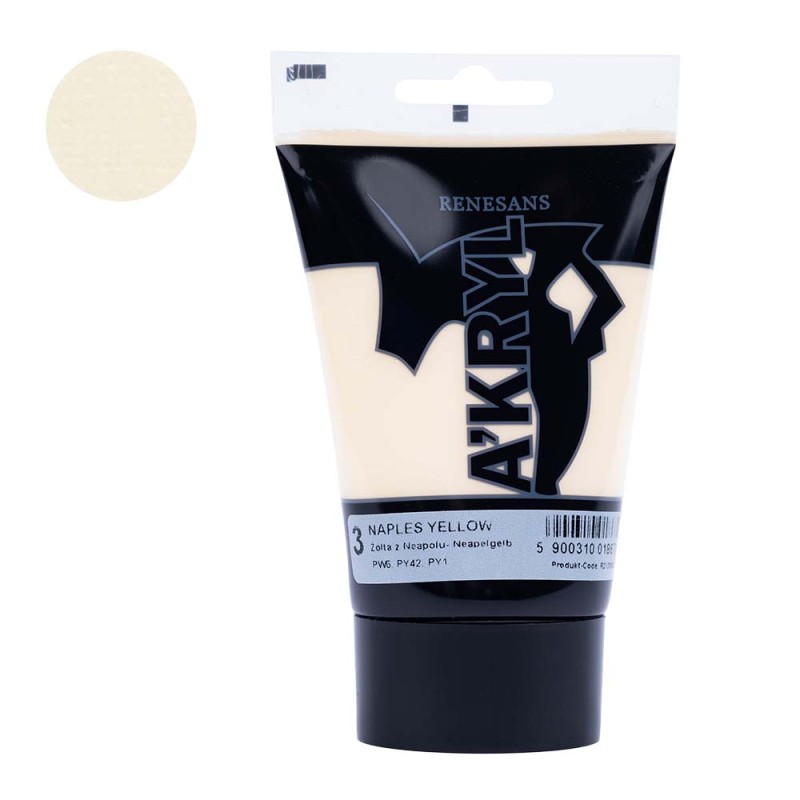 Farba akrylowa Renesans A'kryl 100 ml - 03 Żółć Neapolitańska