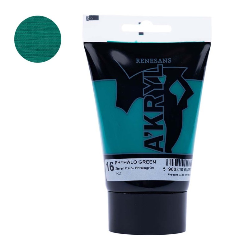 Farba akrylowa Renesans A'kryl 100 ml - 16 Zieleń Ftalo