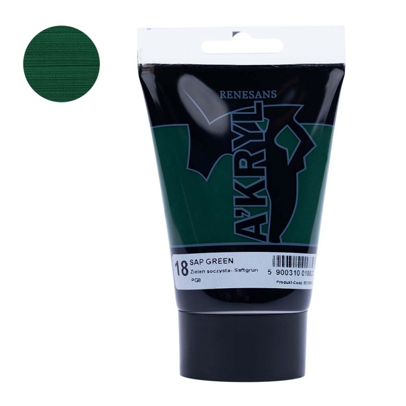 Farba akrylowa Renesans A'kryl 100 ml - 18 Zieleń Soczysta
