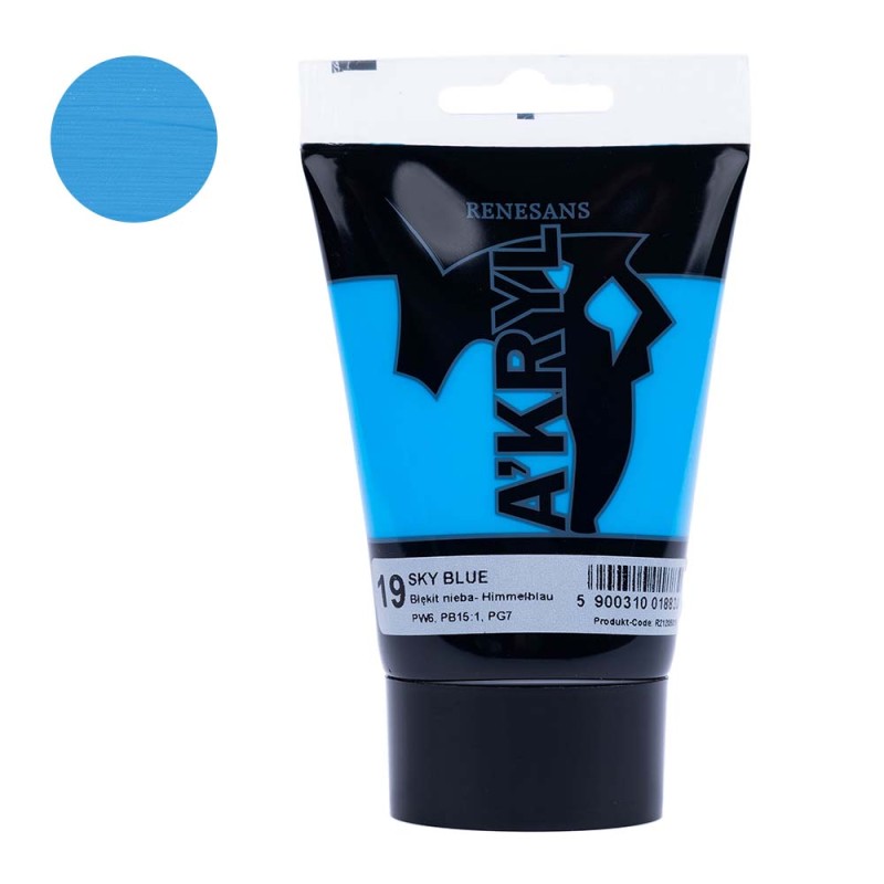 Farba akrylowa Renesans A'kryl 100 ml - 19 Błękit Nieba