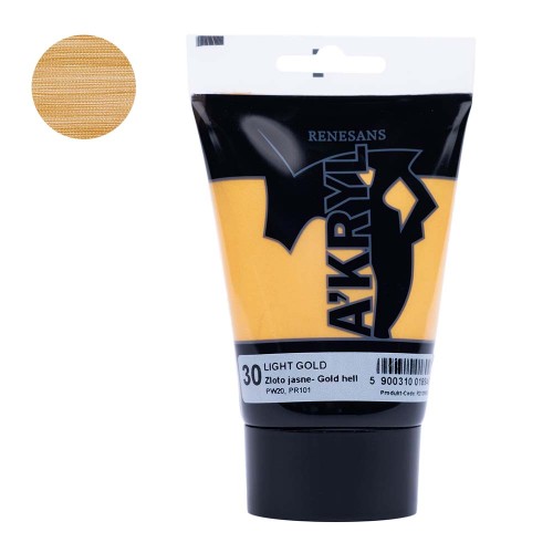 Farba akrylowa Renesans A'kryl 100 ml - 30 Złoto jasne