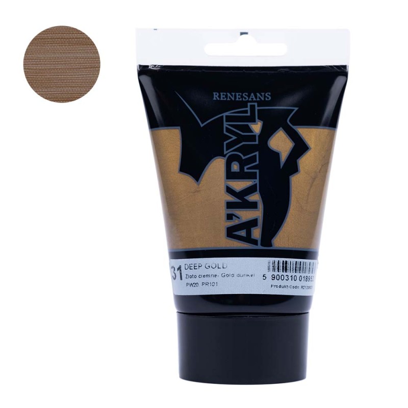 Farba akrylowa Renesans A'kryl 100 ml - 31 Złoto Ciemne