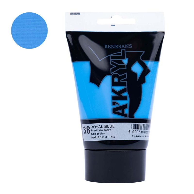 Farba akrylowa Renesans A'kryl 100 ml - 38 Błękit królewski