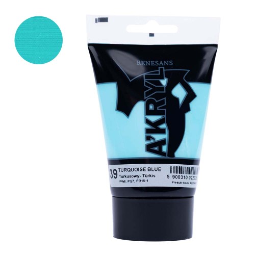 Farba akrylowa Renesans A'kryl 100 ml - 39 Turkusowy