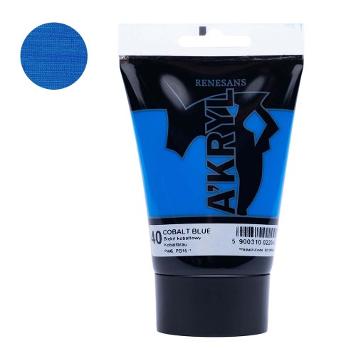 Farba akrylowa Renesans A'kryl 100 ml - 40 Błękit kobaltowy