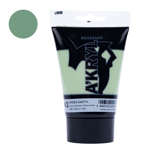 Farba akrylowa Renesans A'kryl 100 ml - 43 Ziemia zielona