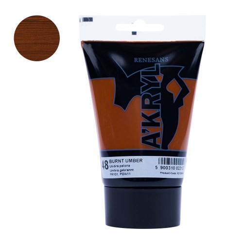 Farba akrylowa Renesans A'kryl 100 ml - 48 Umbra palona