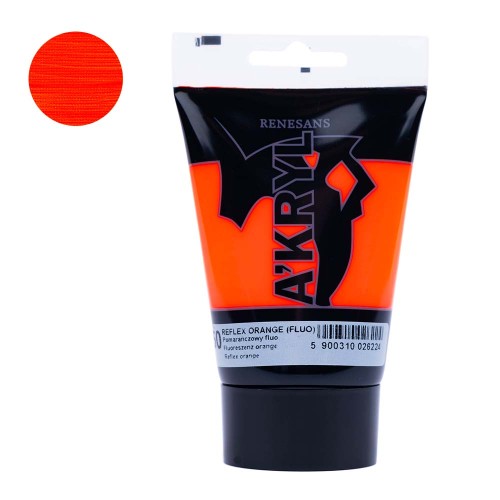 Farba akrylowa Renesans A'kryl 100 ml - 50 Pomarańczowy fluorescencyjny