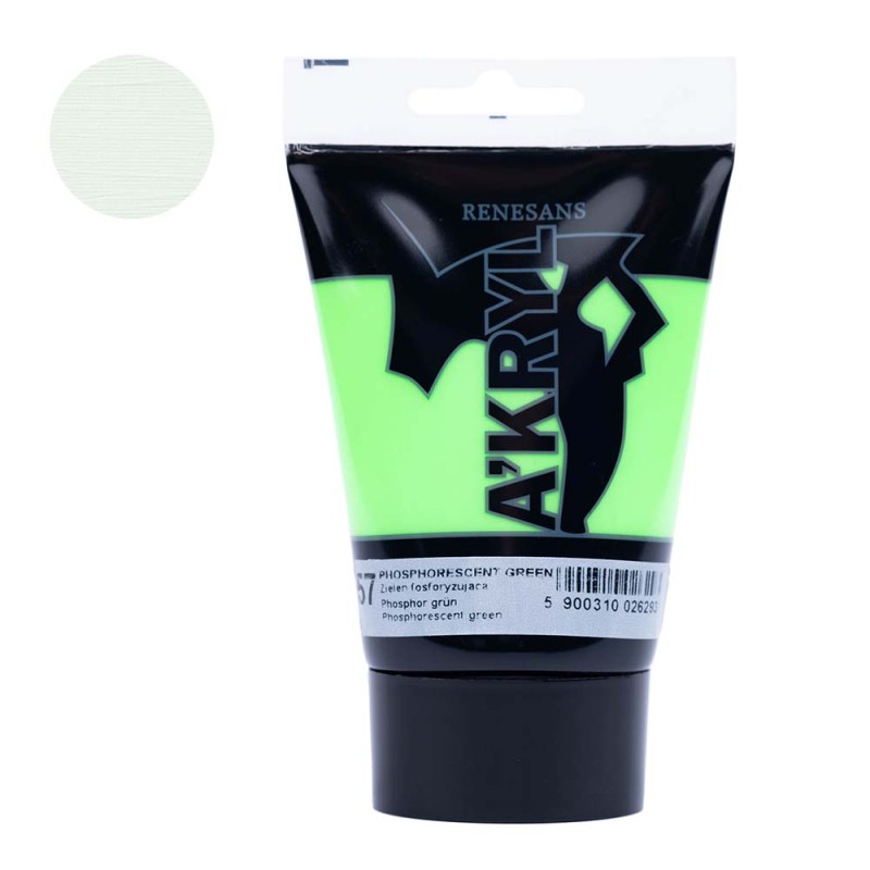Farba akrylowa Renesans A'kryl 100 ml - 57 Zieleń fosforyzująca