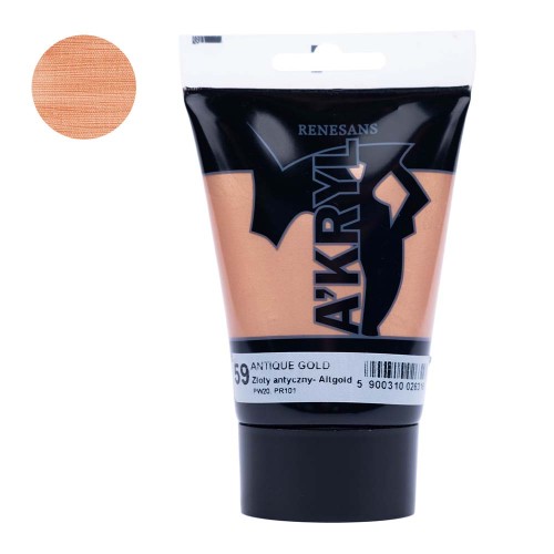 Farba akrylowa Renesans A'kryl 100 ml - 59 Złoty antyczny