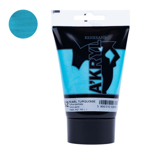 Farba akrylowa Renesans A'kryl 100 ml - 62 Turkus perłowy