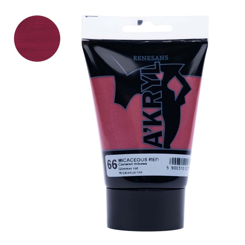 Farba akrylowa Renesans A'kryl 100 ml - 66 Czerwień mikowa