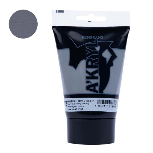 Farba akrylowa Renesans A'kryl 100 ml - 72 Szary mineralny ciemny
