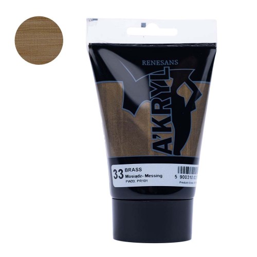 Farba akrylowa Renesans A'kryl 100 ml - 33 Mosiądz (brąz)