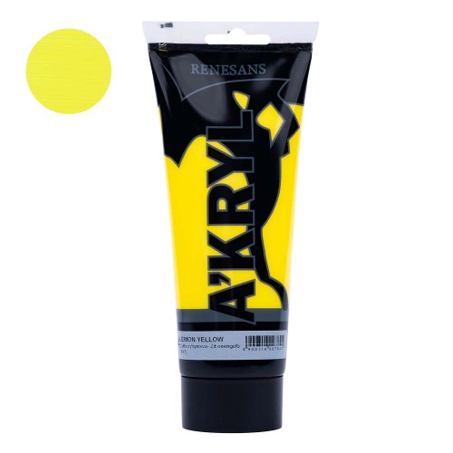 Farba akrylowa Renesans A'kryl 200 ml - 04 Żółta cytrynowa