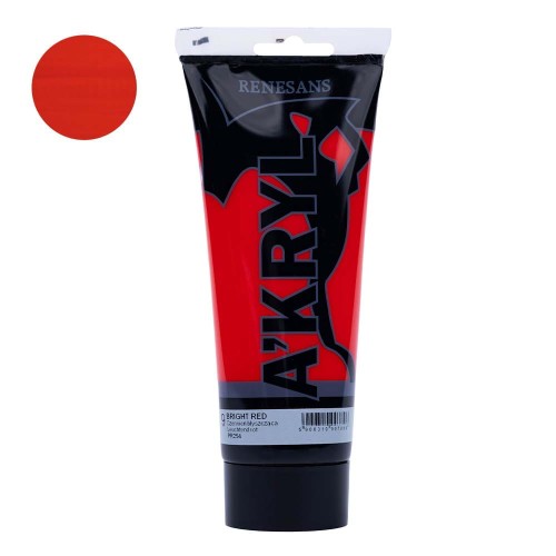 Farba akrylowa Renesans A'kryl 200 ml - 09 Czerwień błyszcząca