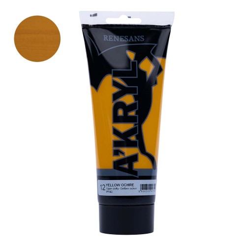 Farba akrylowa Renesans A'kryl 200 ml - 12 Ochra żółta
