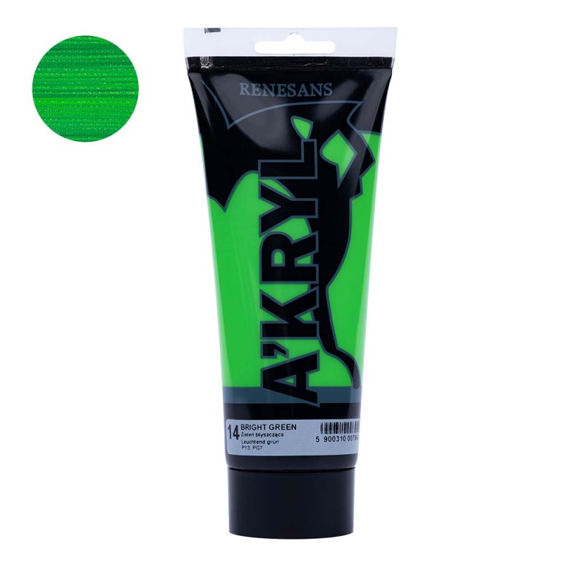 Farba akrylowa Renesans A'kryl 200 ml - 14 Zieleń błyszcząca