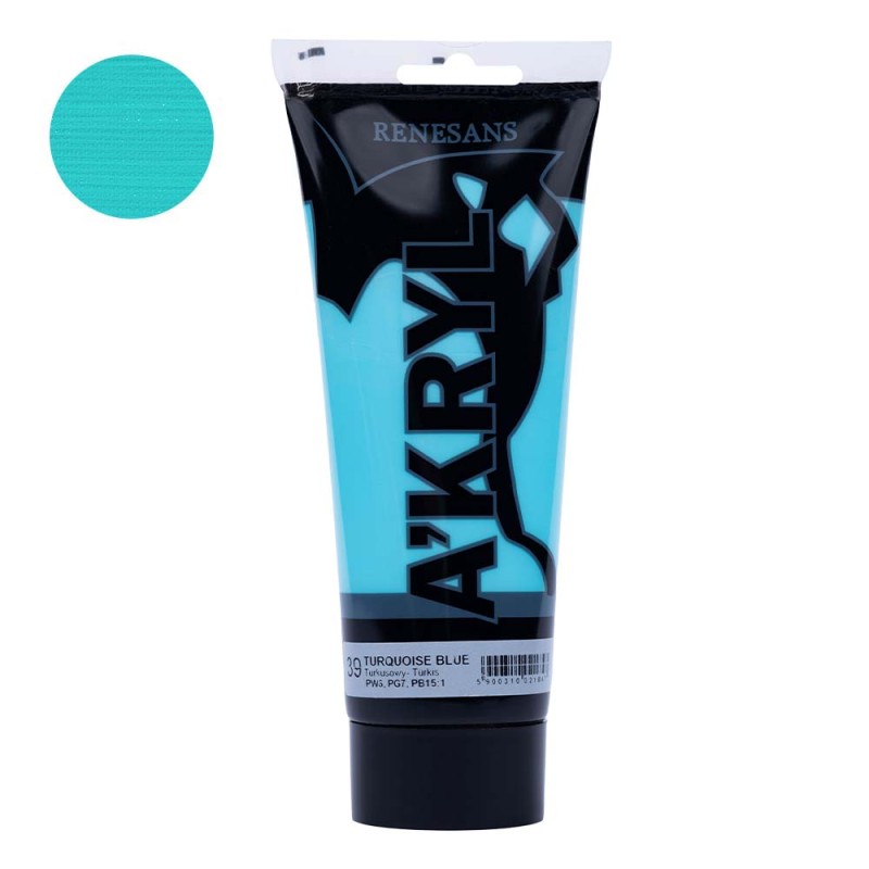 Farba akrylowa Renesans A'kryl 200 ml - 39 Turkusowy