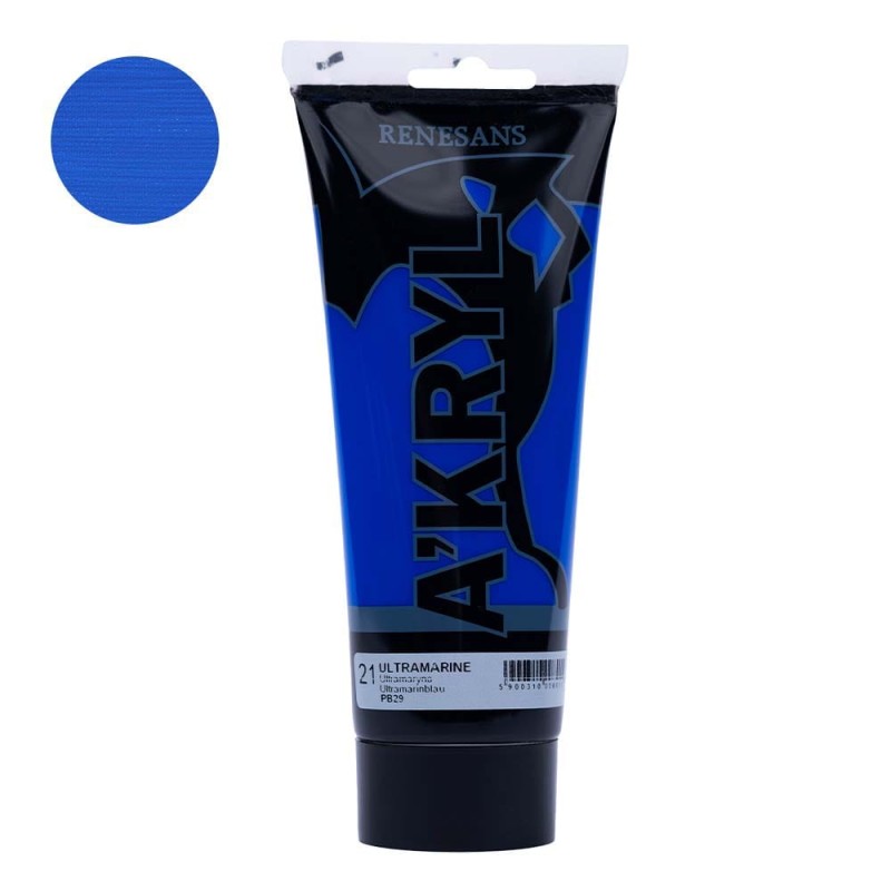Farba akrylowa Renesans A'kryl 200 ml - 21 Ultramaryna