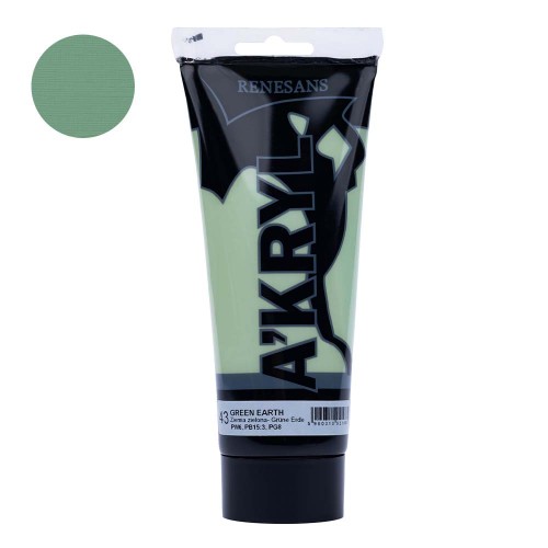 Farba akrylowa Renesans A'kryl 200 ml - 43 Ziemia Zielona
