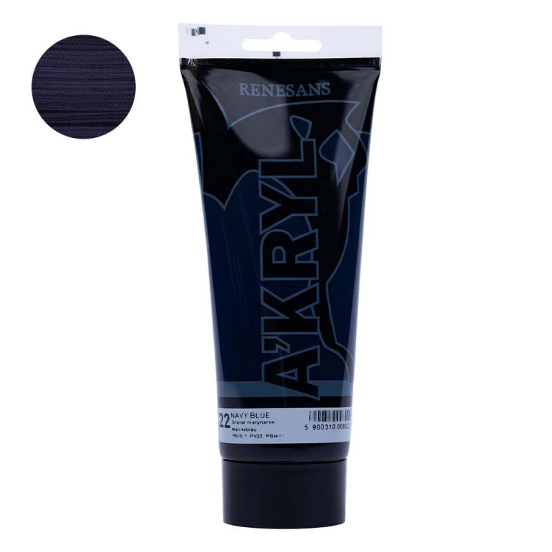 Farba akrylowa Renesans A'kryl 200 ml - 22 Granat Marynarski
