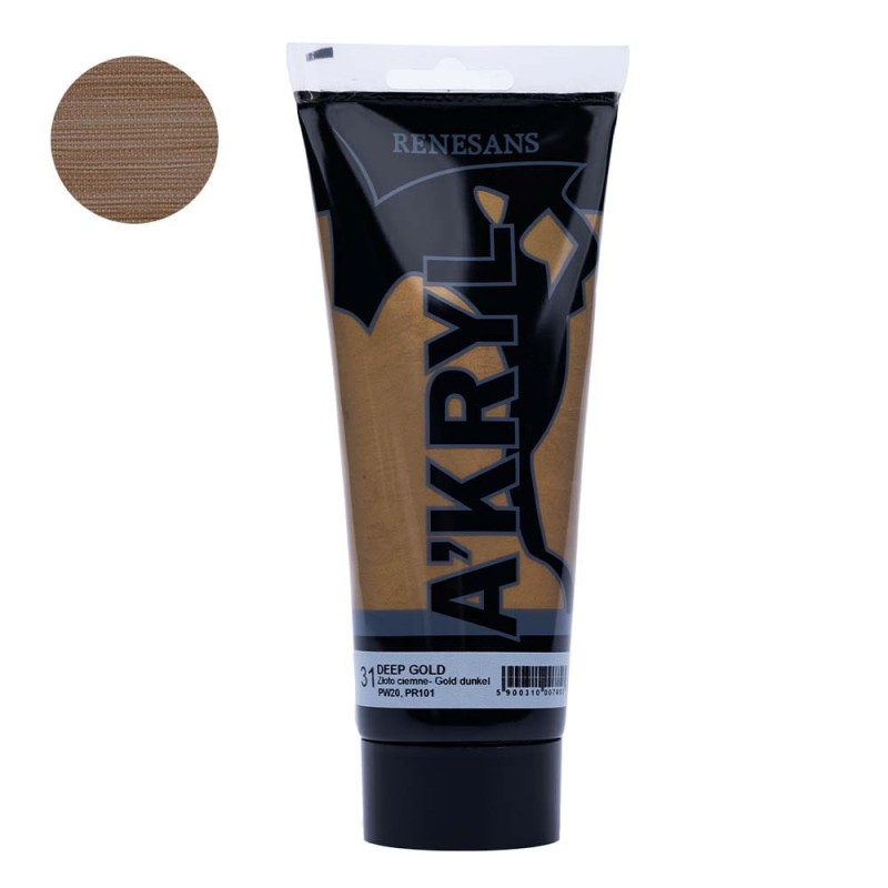Farba akrylowa Renesans A'kryl 200 ml - 31 Ciemne Złoto