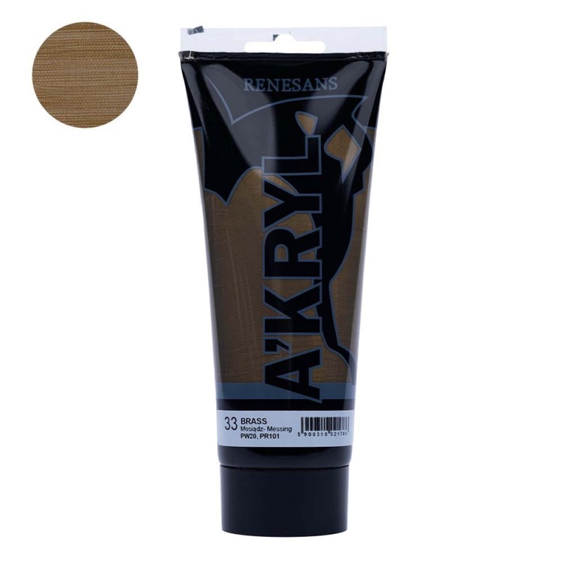 Farba akrylowa Renesans A'kryl 200 ml - 33 Mosiądz