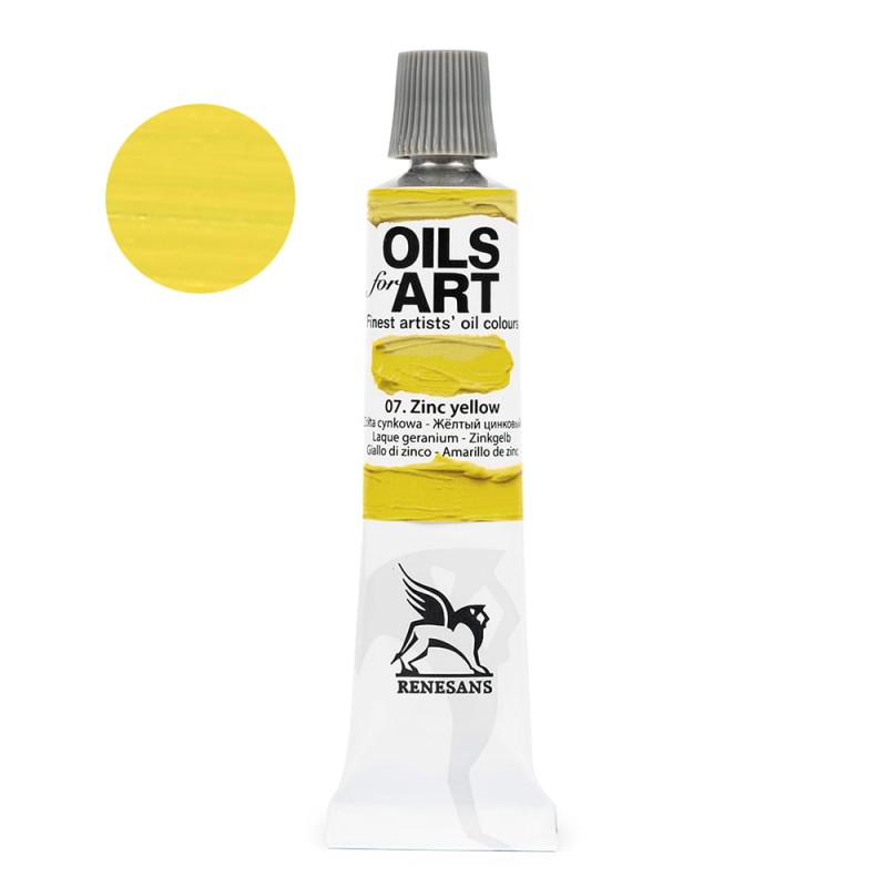 Farba olejna Renesans Olej for art 20 ml - 07 Żółty Cynkowy