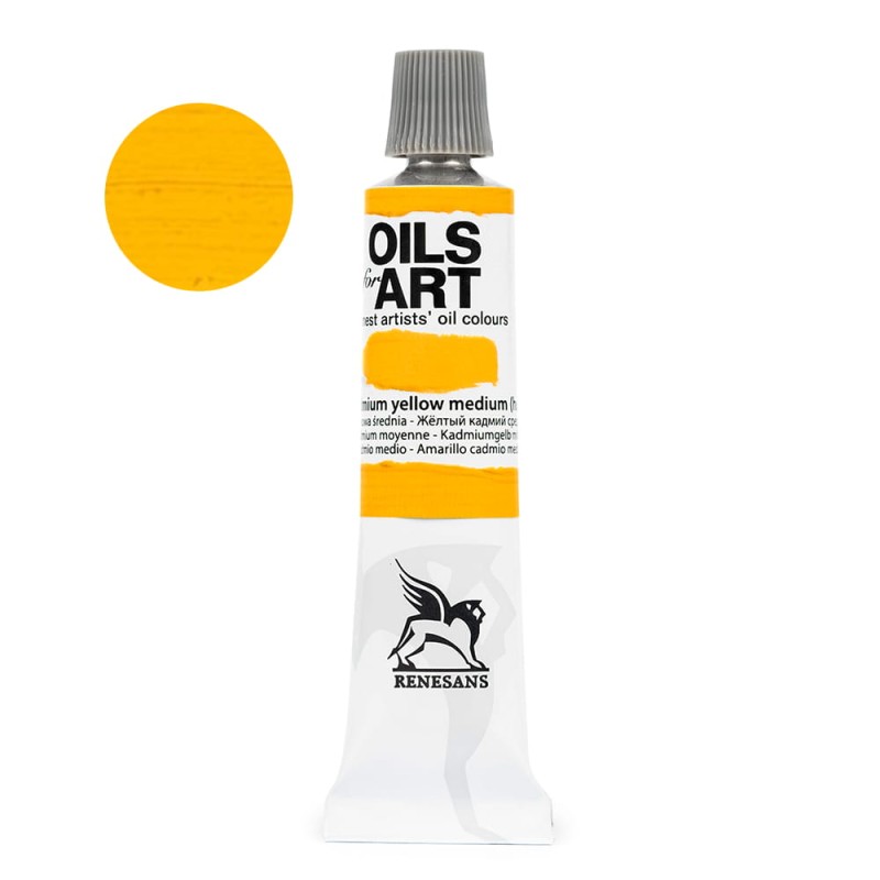 Farba olejna Renesans Olej for art 20 ml - 10 Żółty Kadmiowy Średni