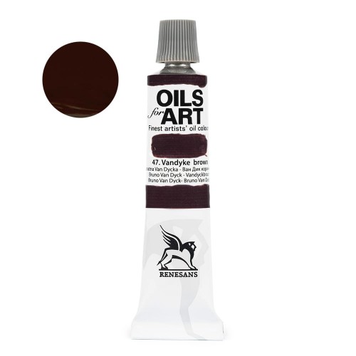 Farba olejna Renesans Oils for Art 20 ml - 47 Brunatna Van Dycka