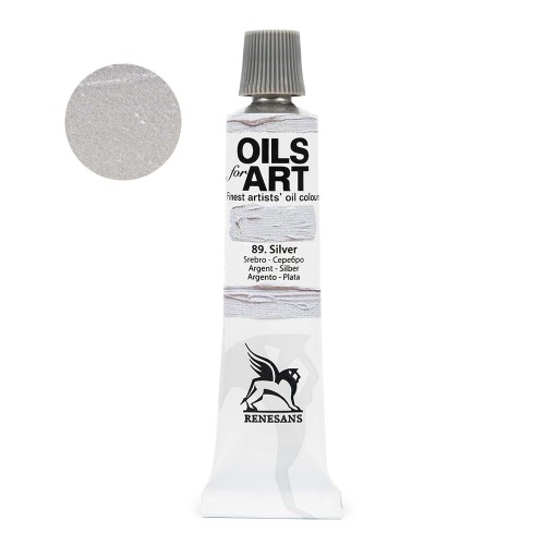 Farba olejna Renesans Oils for Art 20 ml - 89 Srebro