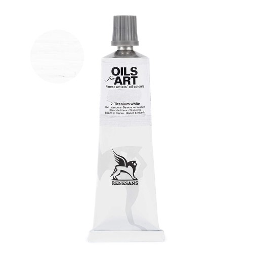Farba olejna Renesans Oils for Art 60 ml - 02 Biel tytanowa