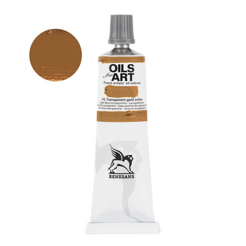 Farba olejna Renesans Olej for Art 60 ml - 14 Ochra Złocista Transparentna