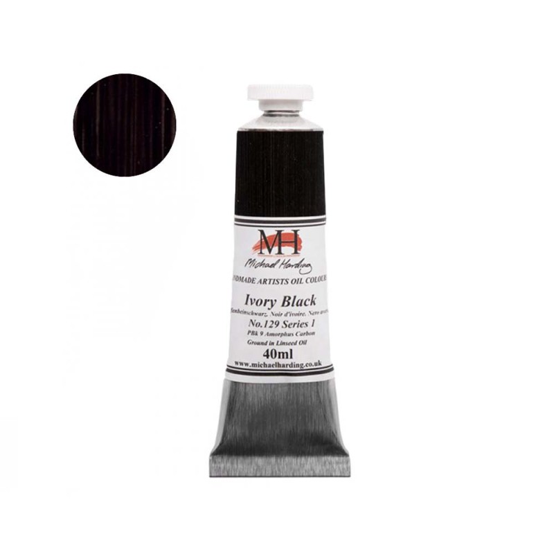 Farba olejna Michael Harding 40 ml - 129 Ivory Black