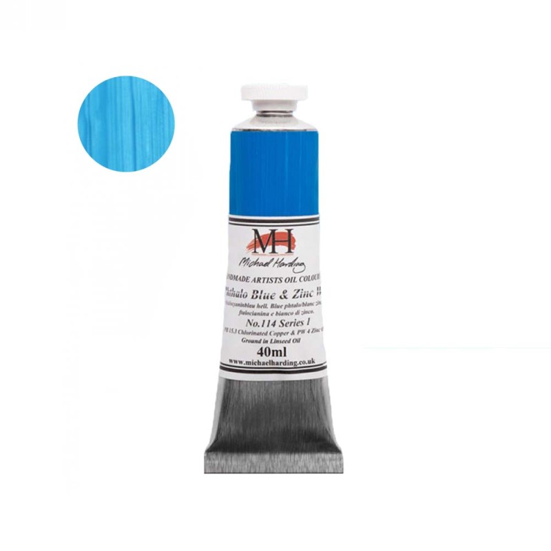 Farba olejna Michael Harding 40 ml -114 Phthalocyanine Blue &amp; Titanium White
