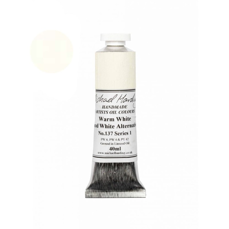 Farba olejna Michael Harding 40 ml - 137 Warm White (Lead White Alternative)