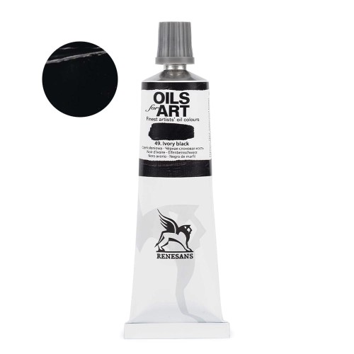 Farba olejna Renesans Oils for Art 60 ml - 49 Czerń słoniowa